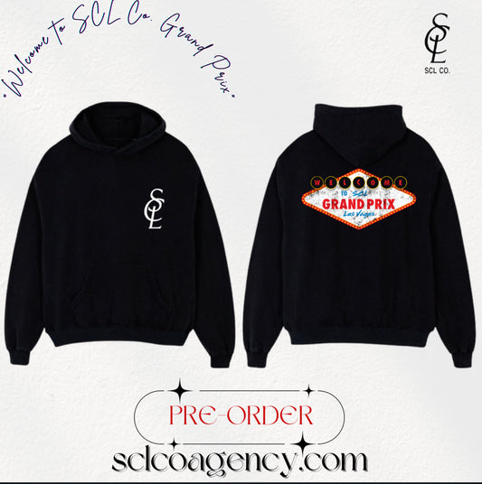 SCL Co. Agency Limited Edition "Welcome to SCL Co. Grand Prix" Hoodie - Black *PRE-ORDER*
